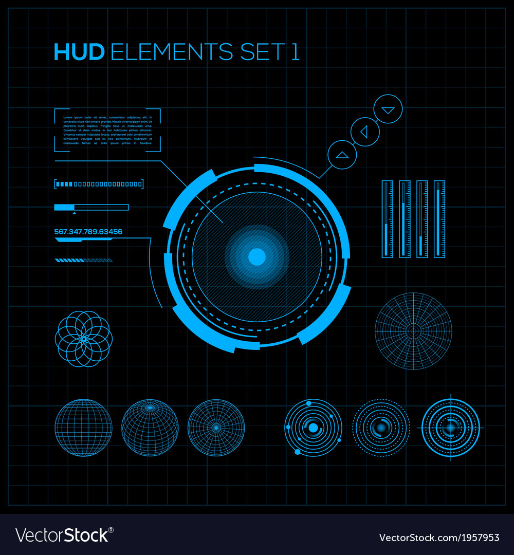 Hud And Gui Set Futuristic User Interface Vector Image