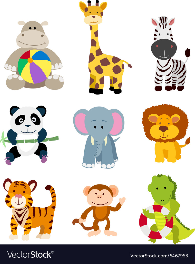 Jungle Animals Cartoon Set