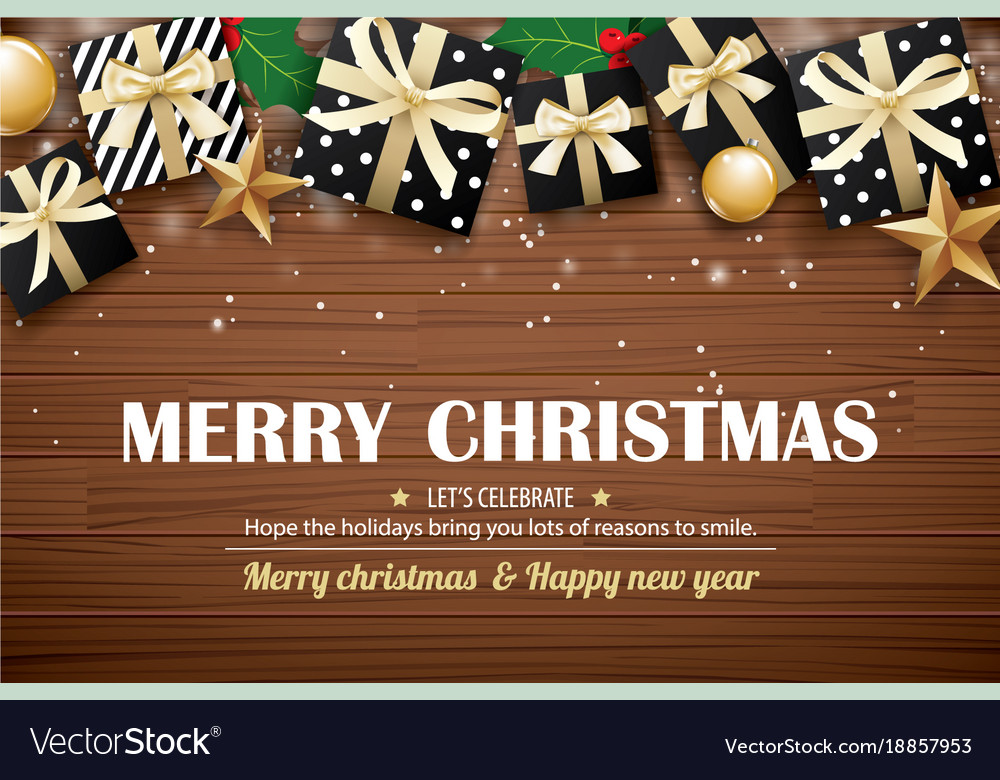 Merry Christmas Poster Background Design Template Vector Image