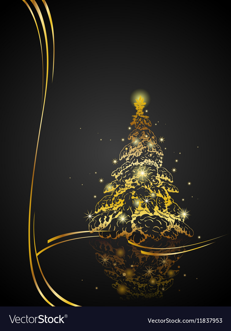 Modern golden christmas tree Royalty Free Vector Image