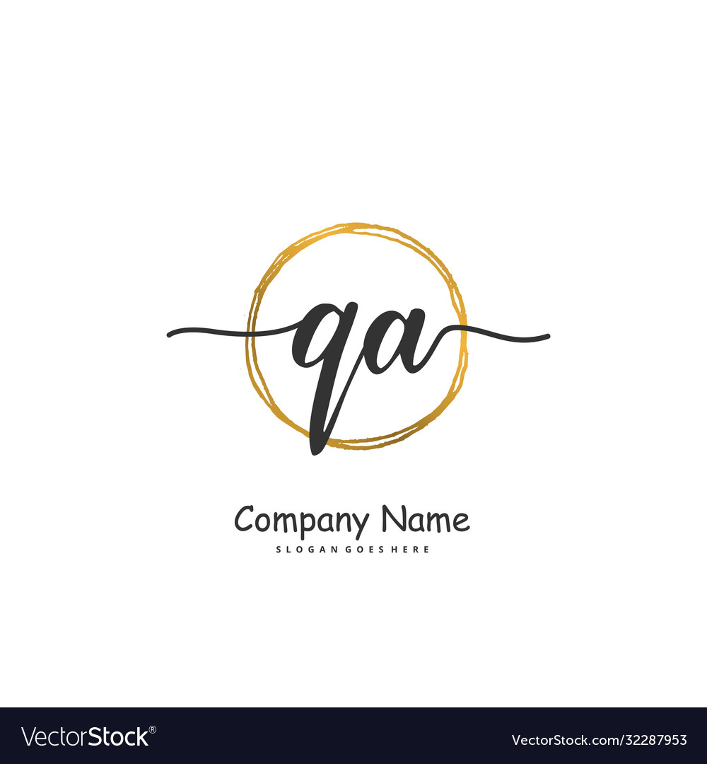 Q a qa anfängliches Handschrift- und Unterschriftslogo Vector Image Q a qa anfängliches Handschrift- und Unterschriftslogo