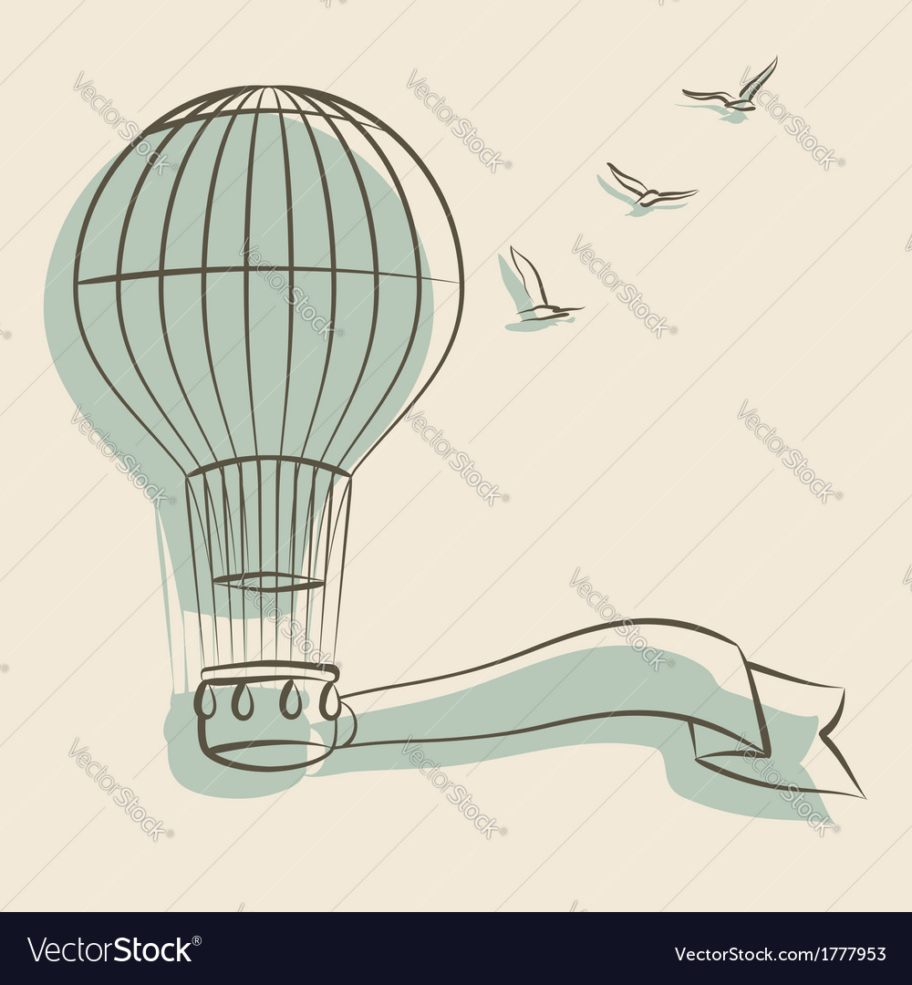 Retro background with aerostat