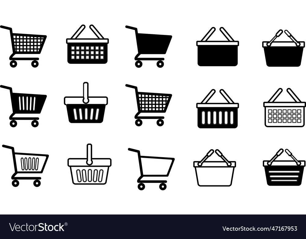 Set of shopping cart icons collection web