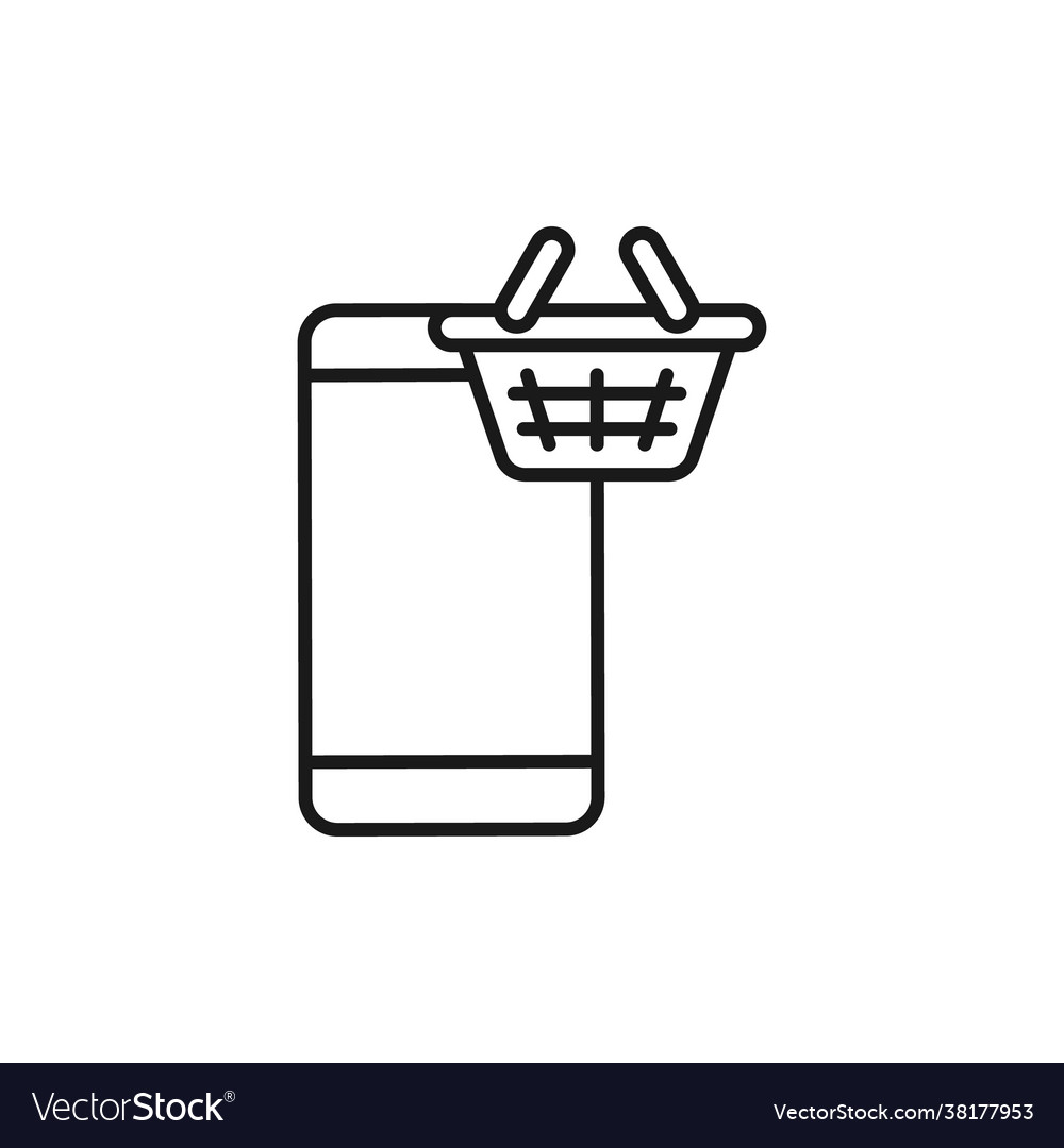 Shopping cart with mobile phone icon design