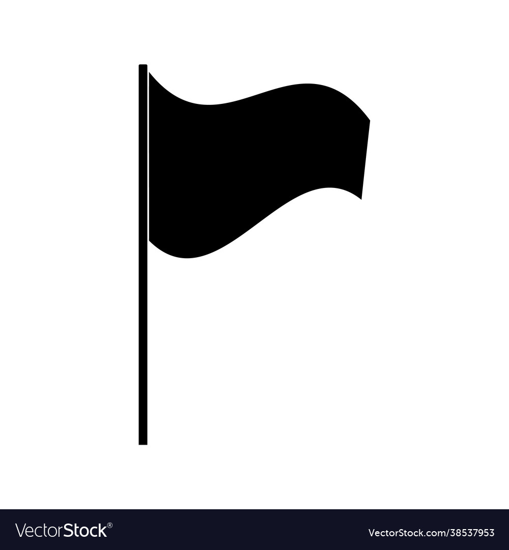 Silhouette a black flag on a white Royalty Free Vector Image