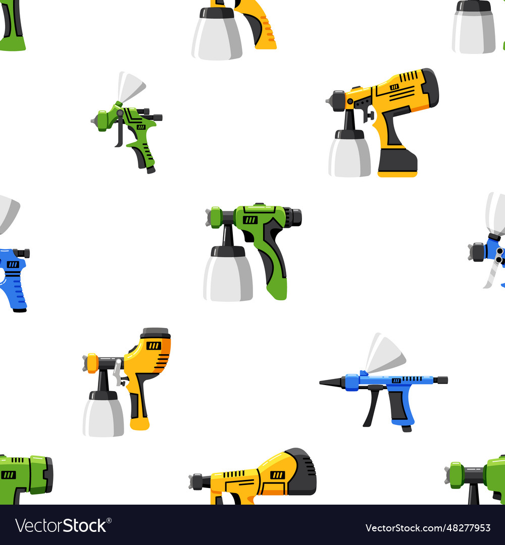 Spray guns seamlessly create a repeating pattern vector image Spray guns seamlessly create a repeating pattern