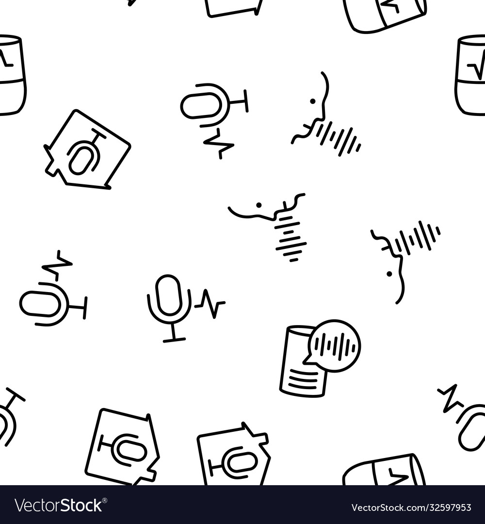 Voice control command seamless pattern Vector Image Voice control command seamless pattern