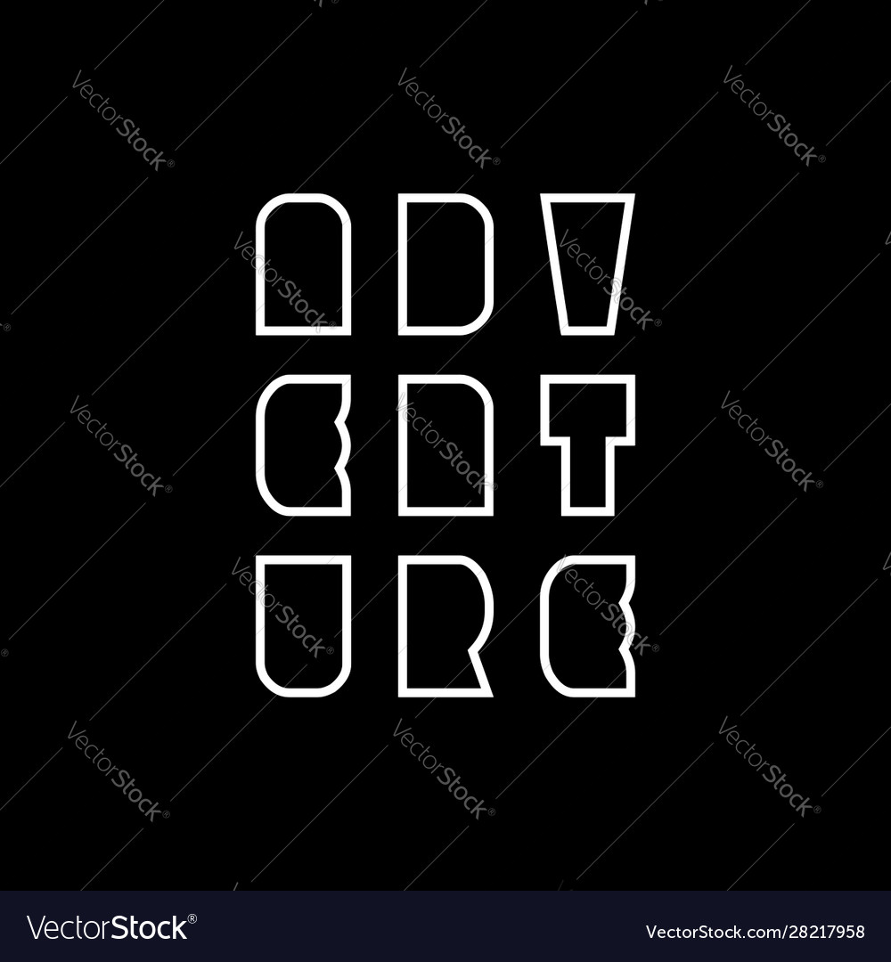 Adventure text logotype isolated on black