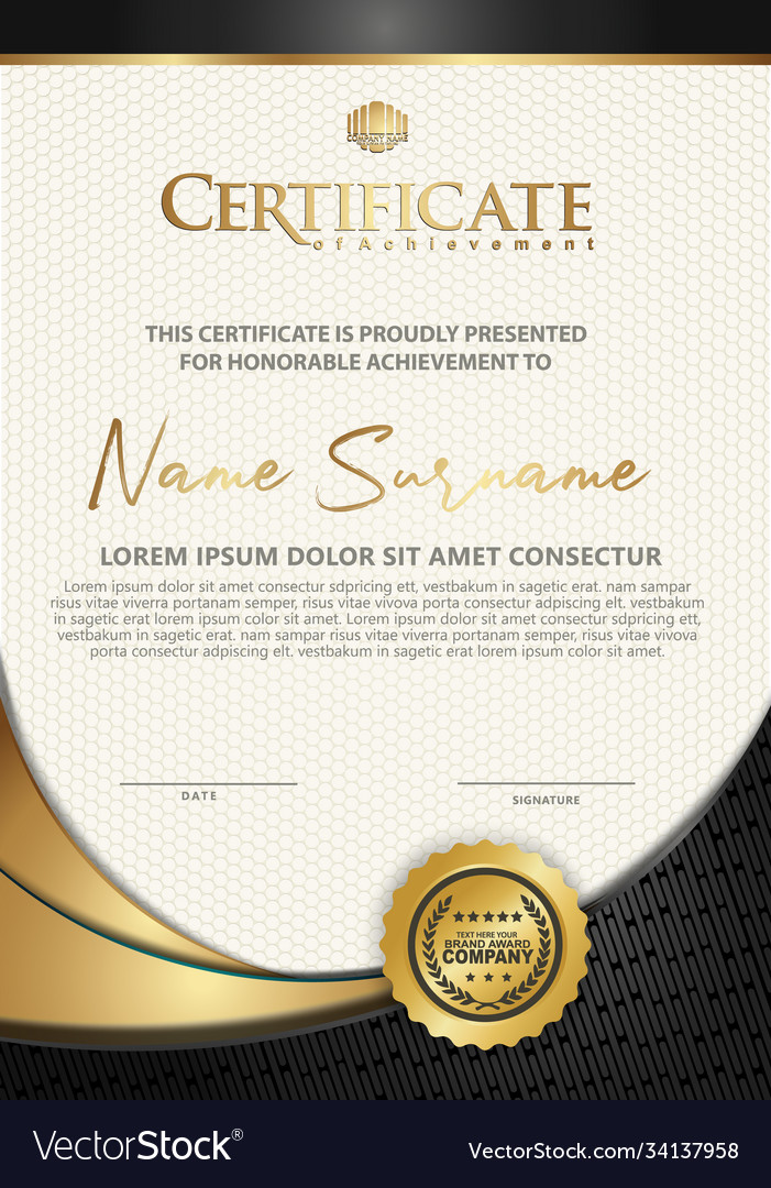 Certificate template with textured background Vector Image