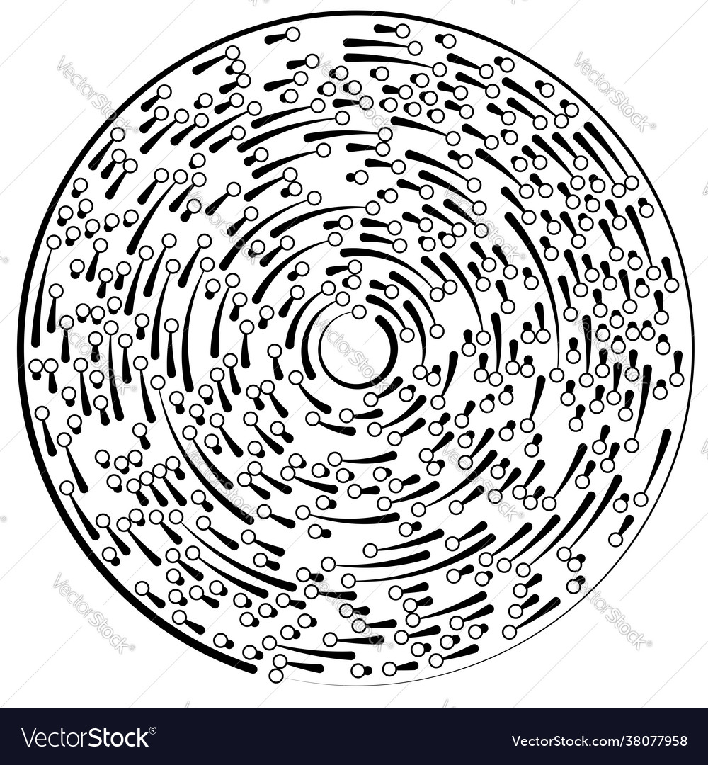 Circular radial lines with nodes points vector image Circular radial lines with nodes points