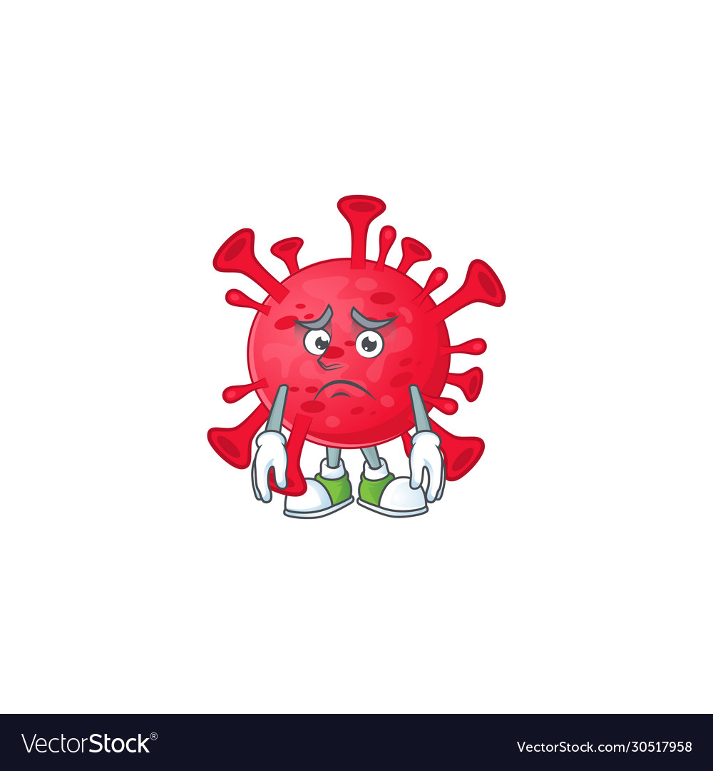 Coronavirus amoeba mascot style mit besorgtem Gesicht vector image Coronavirus amoeba mascot style mit besorgtem Gesicht