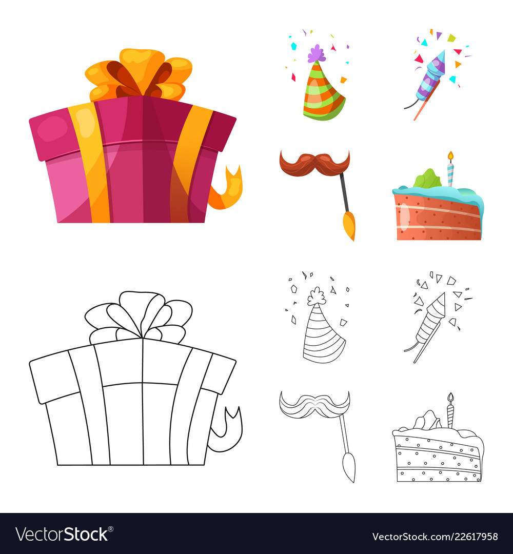 Design of party and birthday icon set