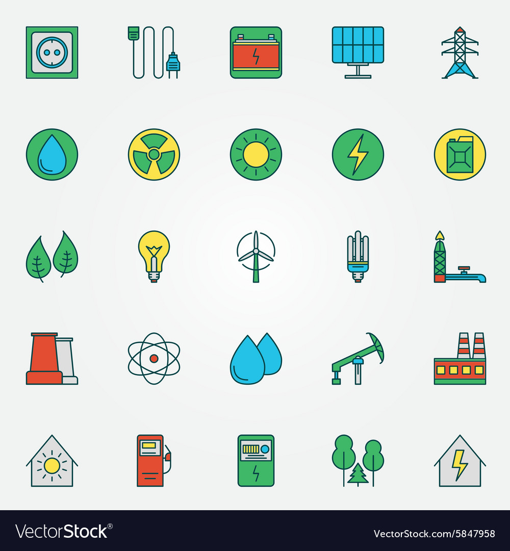 Energy icons set