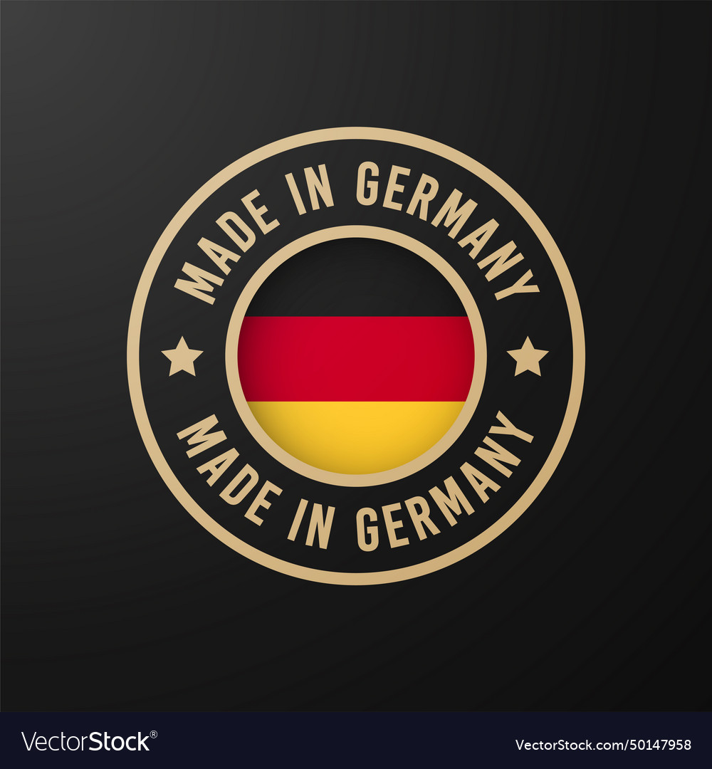 Golden made in germany seal with german flag Vector Image