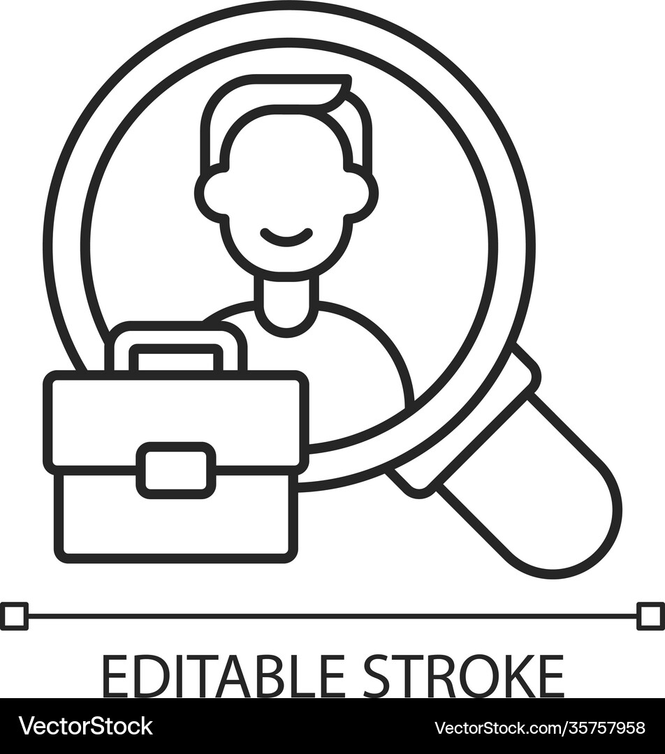 Human resource linear icon Royalty Free Vector Image