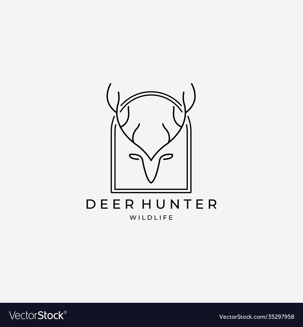 Linie art deer jagen wildlife outdoor logo design