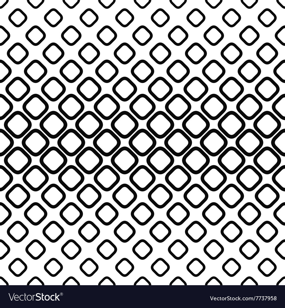 Monochrome seamless pattern from rounded squares