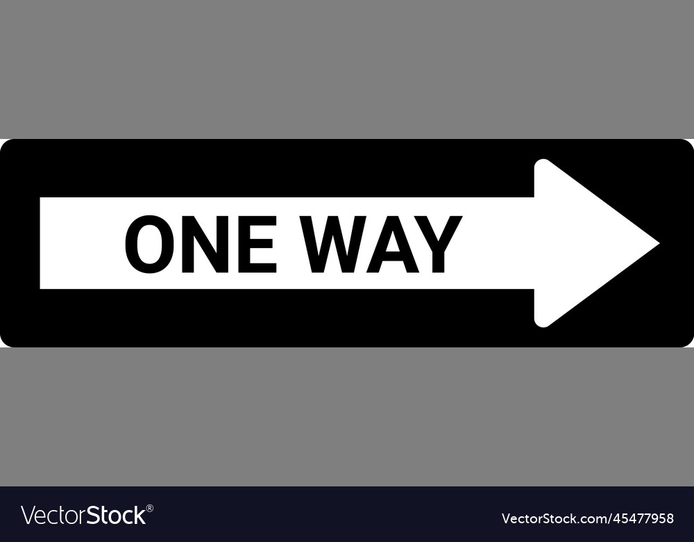 One way road sign traffic direction arrow