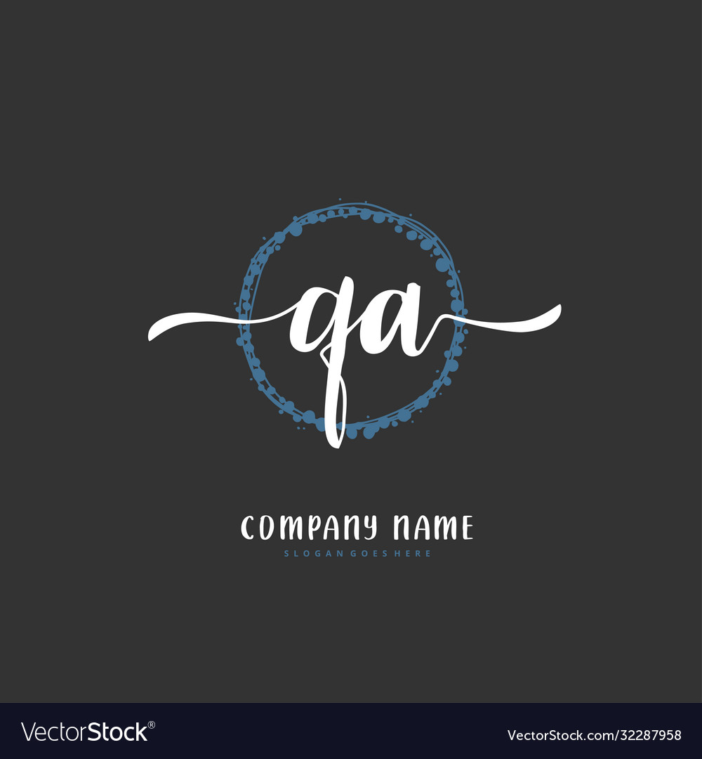 Q a qa anfängliches Handschrift- und Unterschriftslogo vector image Q a qa anfängliches Handschrift- und Unterschriftslogo