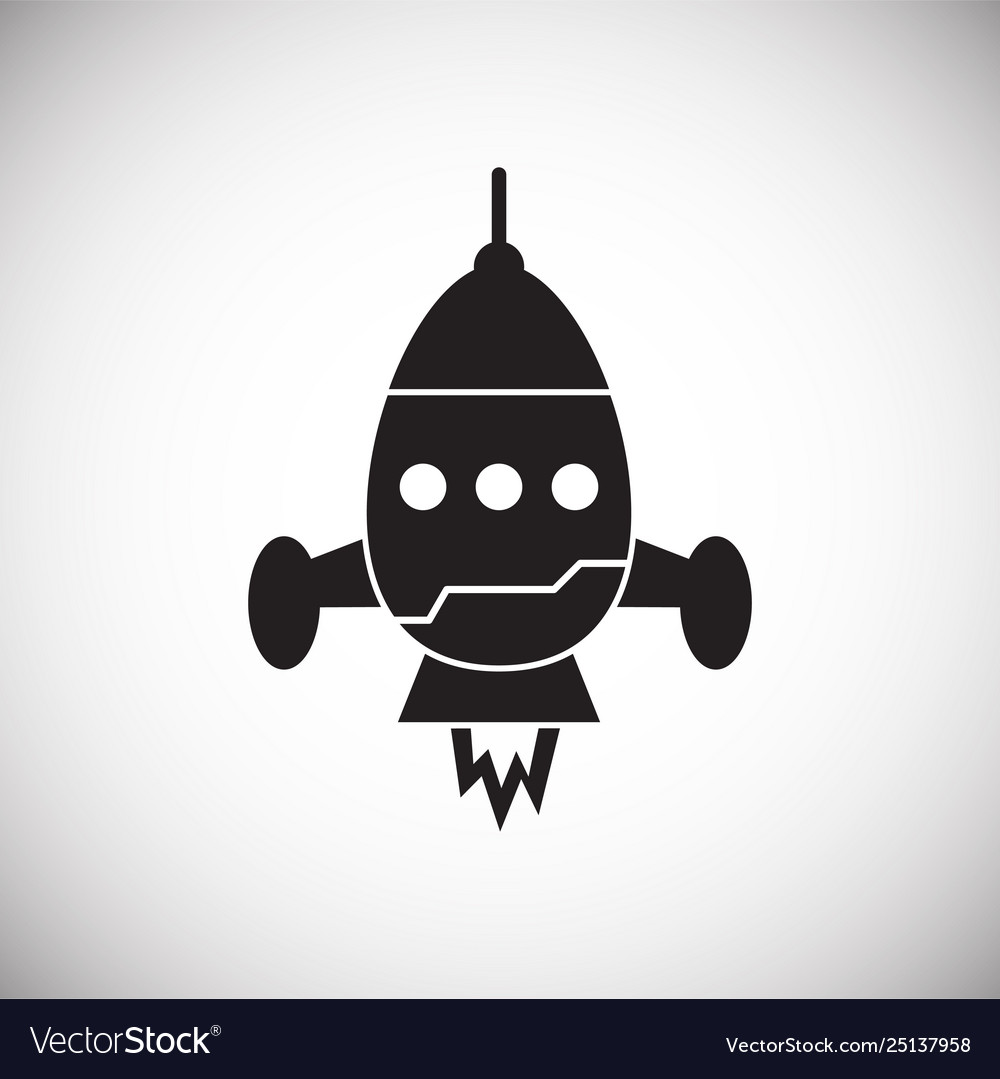 Rocket icon on background for graphic and web