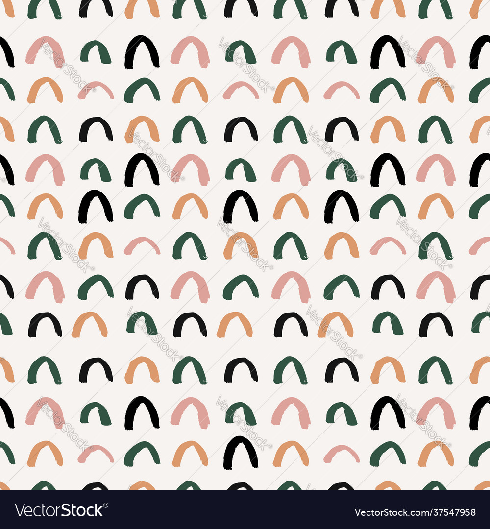 Seamless abstract pattern with hand drawn elements