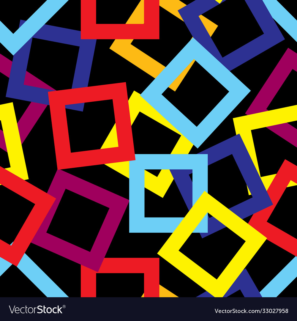 Seamless repeating multicolored squares background vector image Seamless repeating multicolored squares background