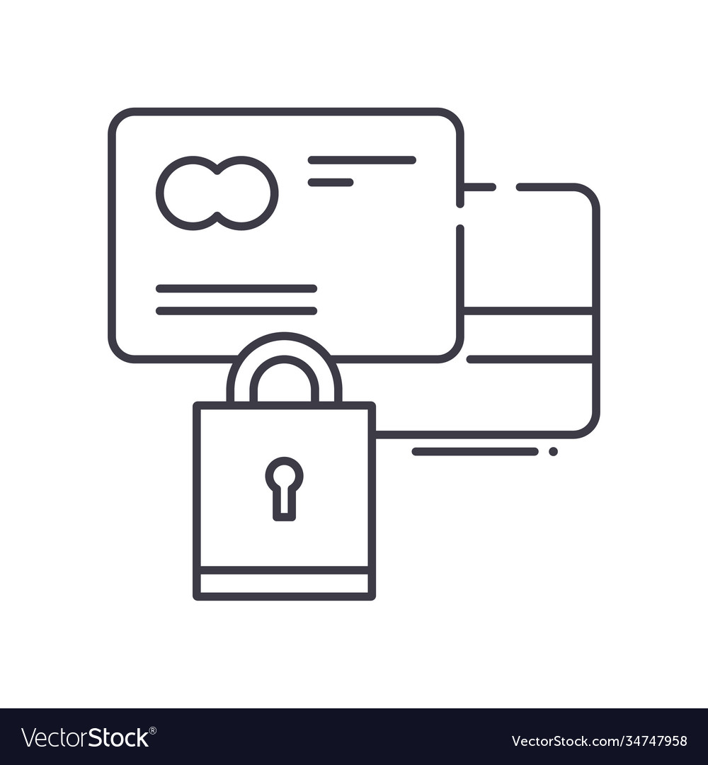 Security code icon linear isolated vector image Security code icon linear isolated