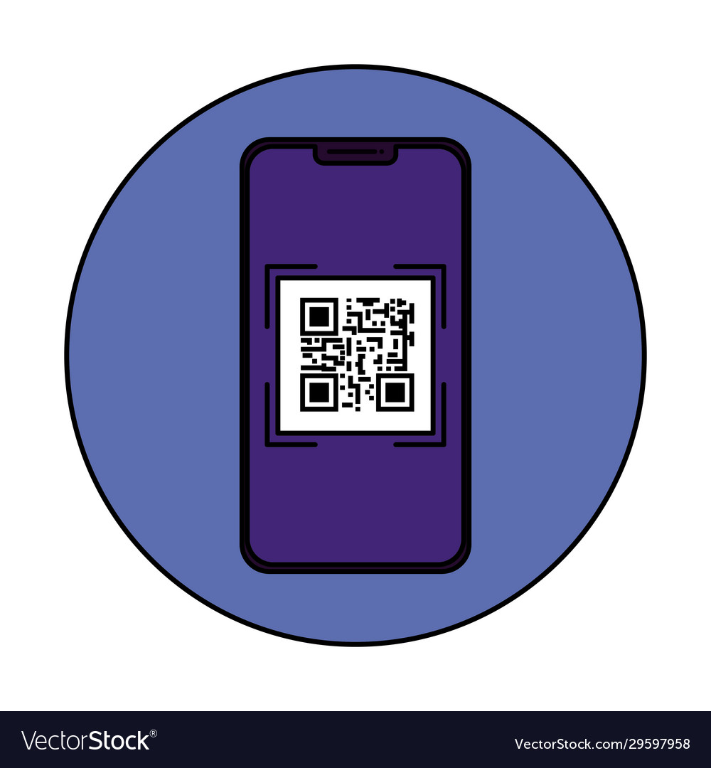 Smartphone-Gerät mit Scancode qr im Rahmen vector image Smartphone-Gerät mit Scancode qr im Rahmen