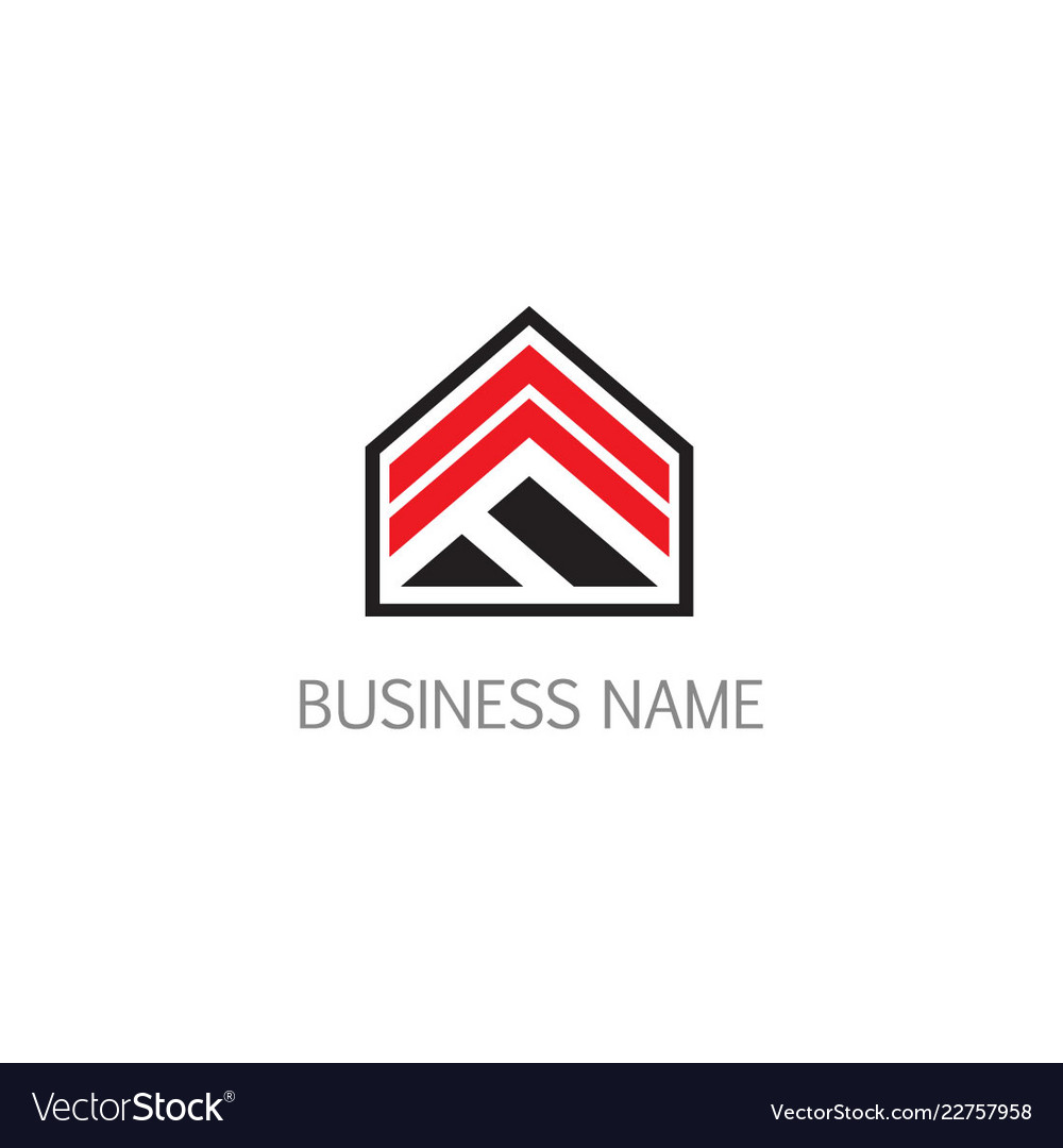 Triangle arrow building business logo Royalty Free Vector