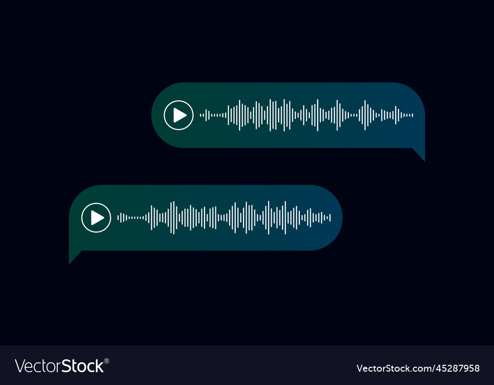 Voice messages bubbles with audio record chat vector image Voice messages bubbles with audio record chat