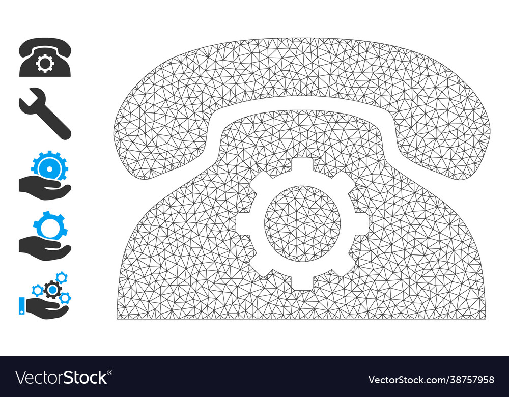 Web network phone settings icon with simple vector image Web network phone settings icon with simple