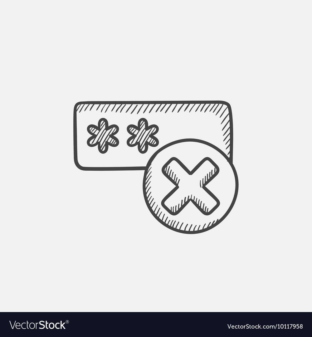 Wrong password sketch icon