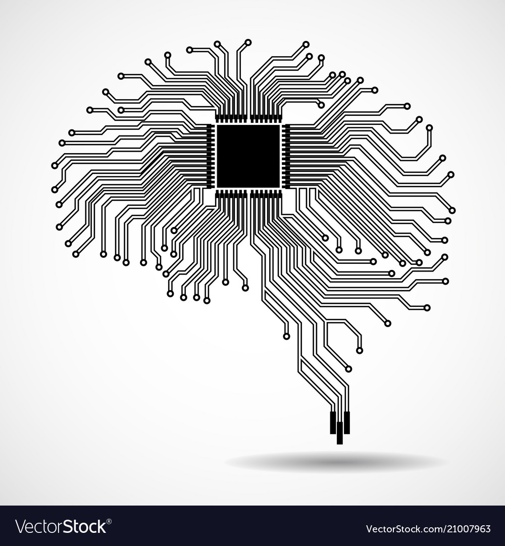 Abstract CPU Brain Circuit Board
