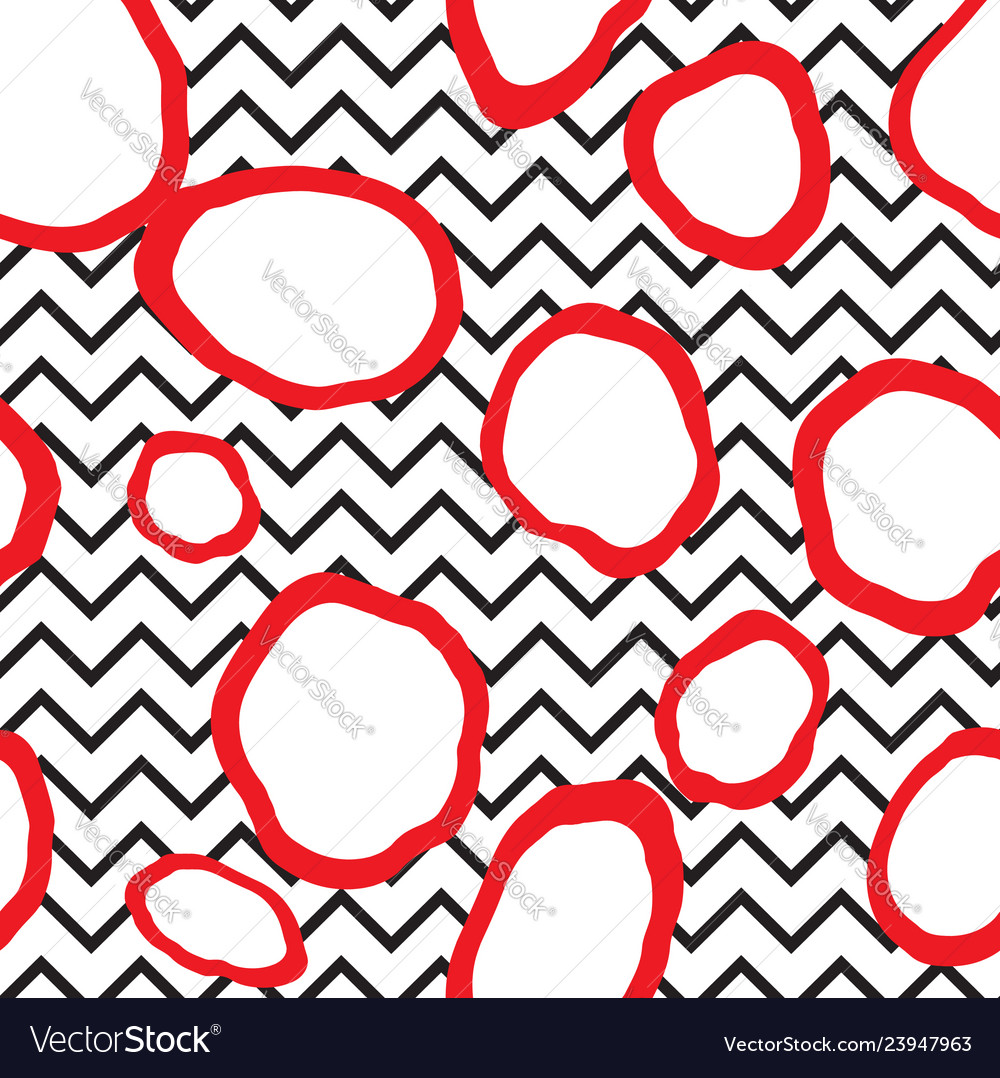 Abstract seamless pattern dot and zig-zag line