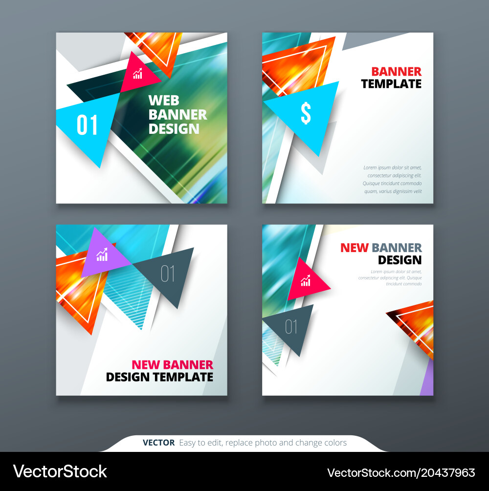 Banner Design Square Abstract Banner With Vector Image