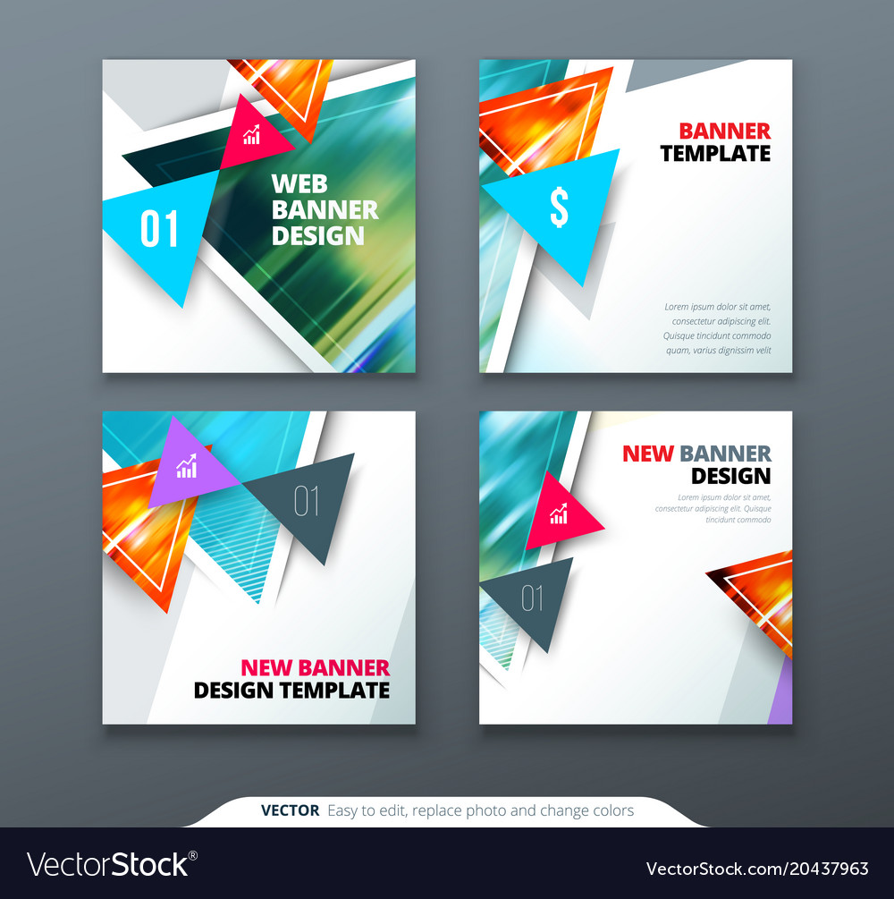 Banner design square abstract Royalty Free Vector Image