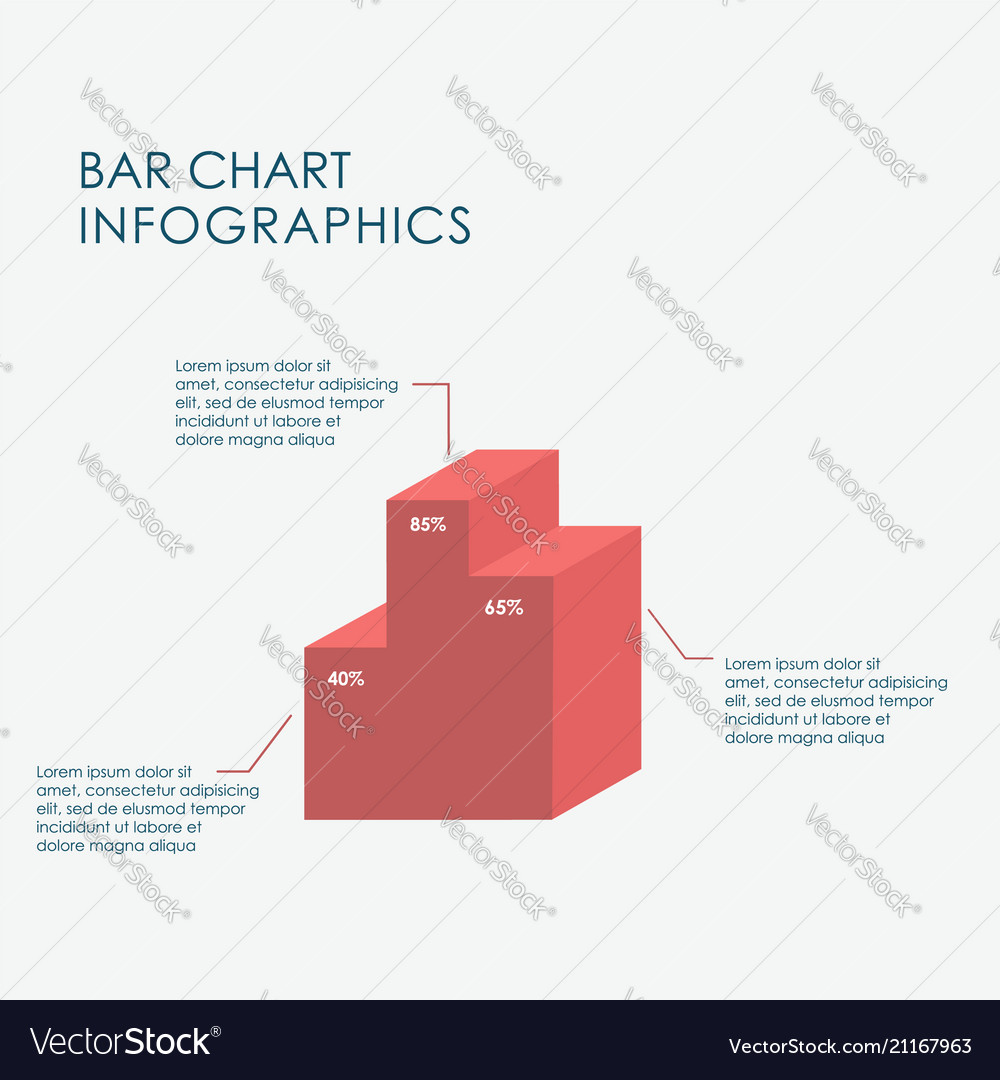 Bar chart infographics elements 3d flat design vector image Bar chart infographics elements 3d flat design