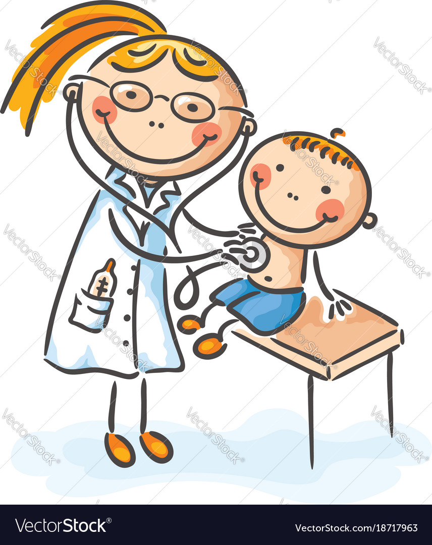 Boy at doctor Royalty Free Vector Image - VectorStock