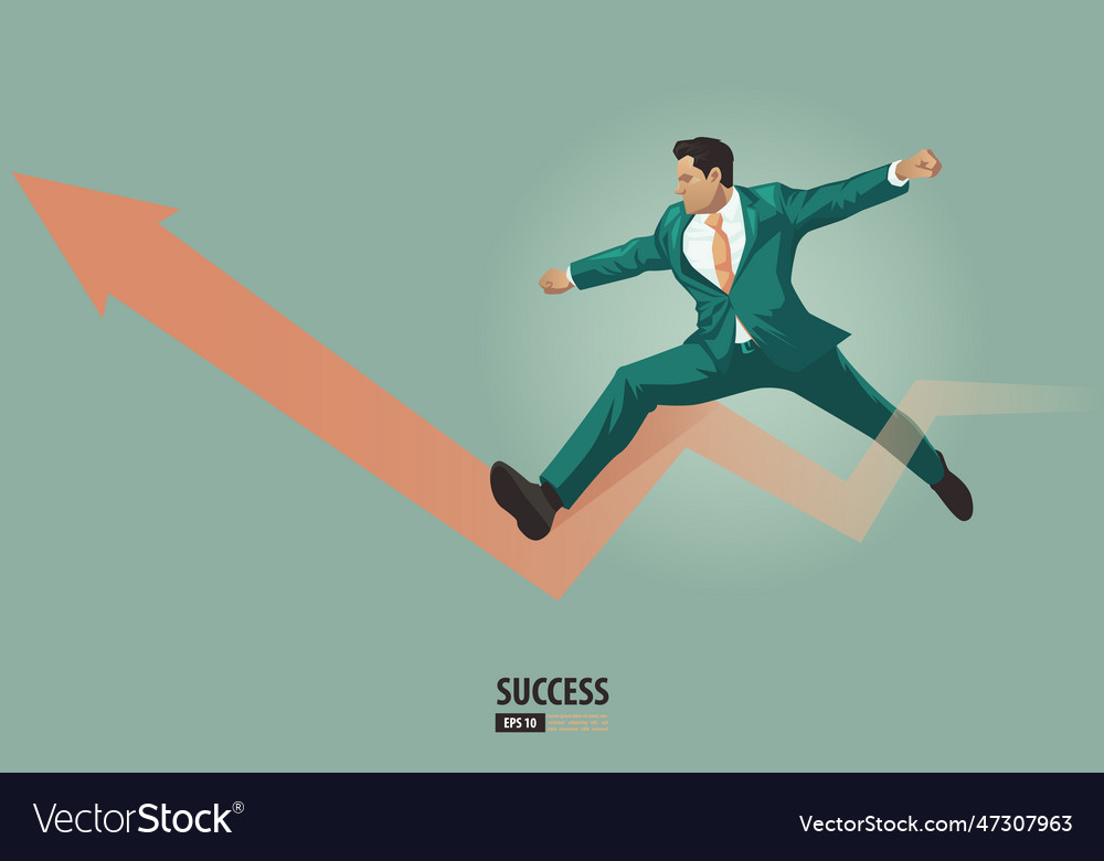 Business arrow concept with businessman