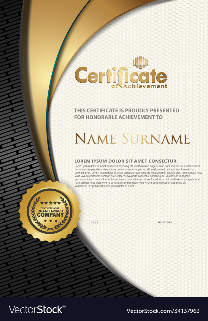 Certificate template with textured background