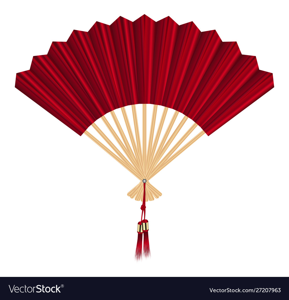 Chinese fan on a white background Royalty Free Vector Image