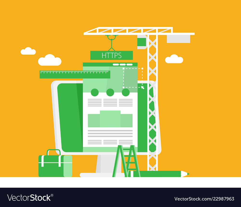 Flat of web design and development concepts vector image Flat of web design and development concepts