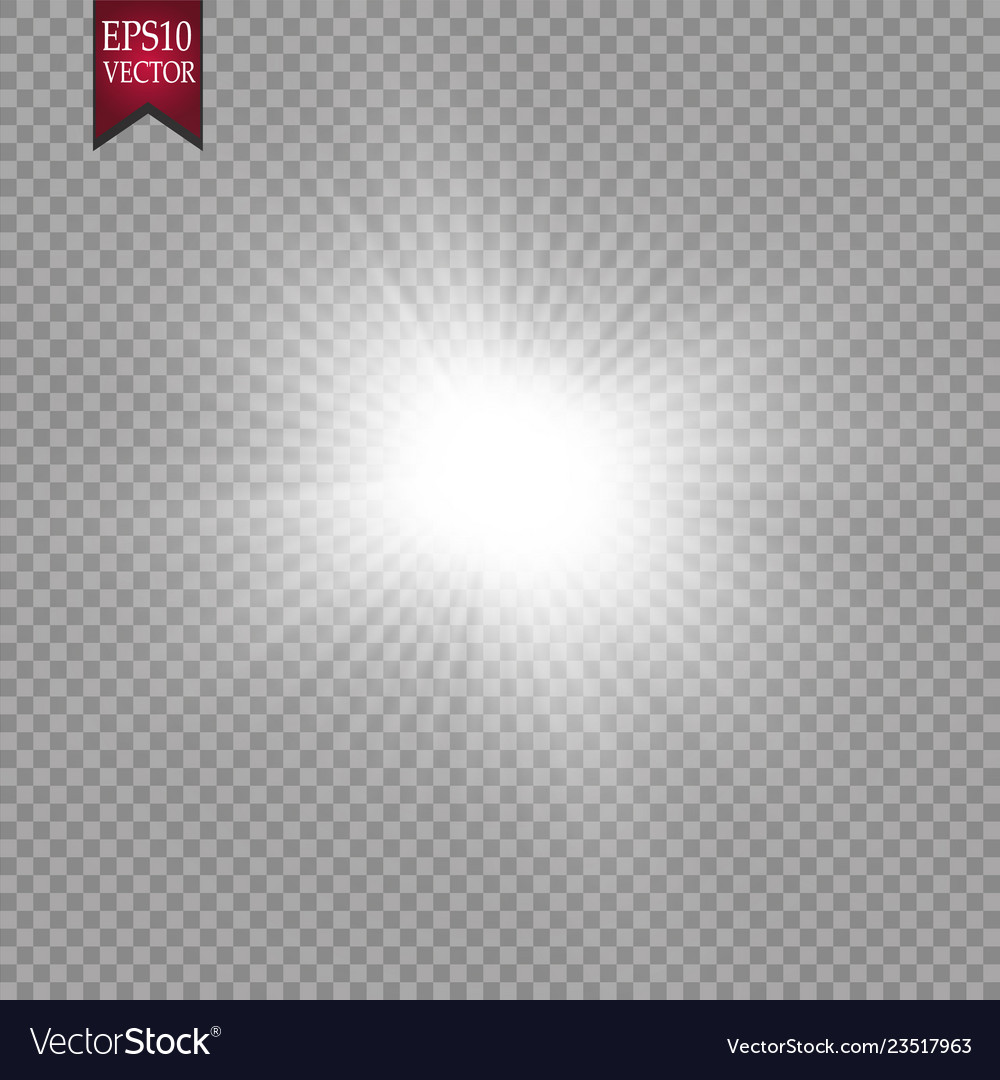 Glow light effect starburst with sparkles vector image Glow light effect starburst with sparkles