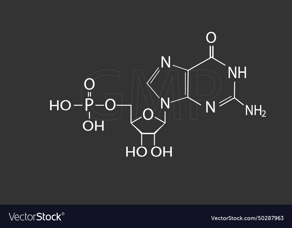 Gmp molecular skeletal chemical formula Royalty Free Vector