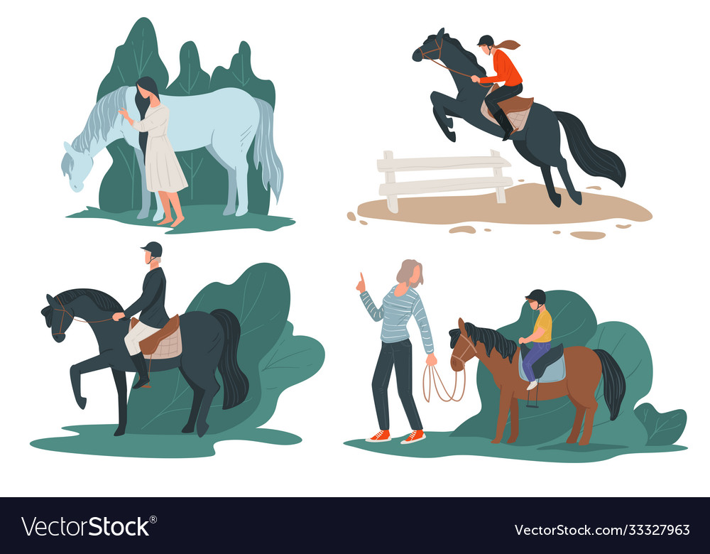 Horse Racing Sports Or Hobby For People Royalty Free Vector