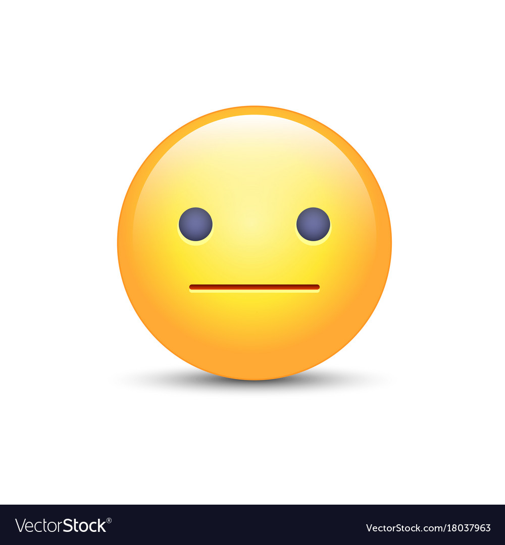 Indifferent emoji cartoon icon expressionless