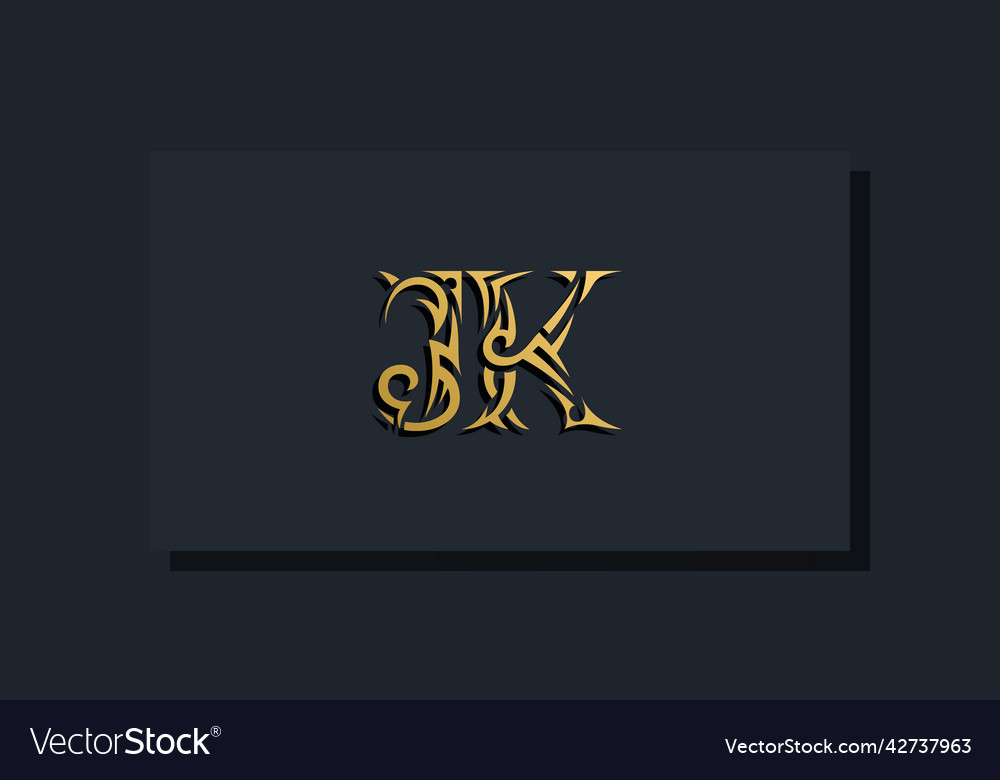 Luxury initial letters jk logo design