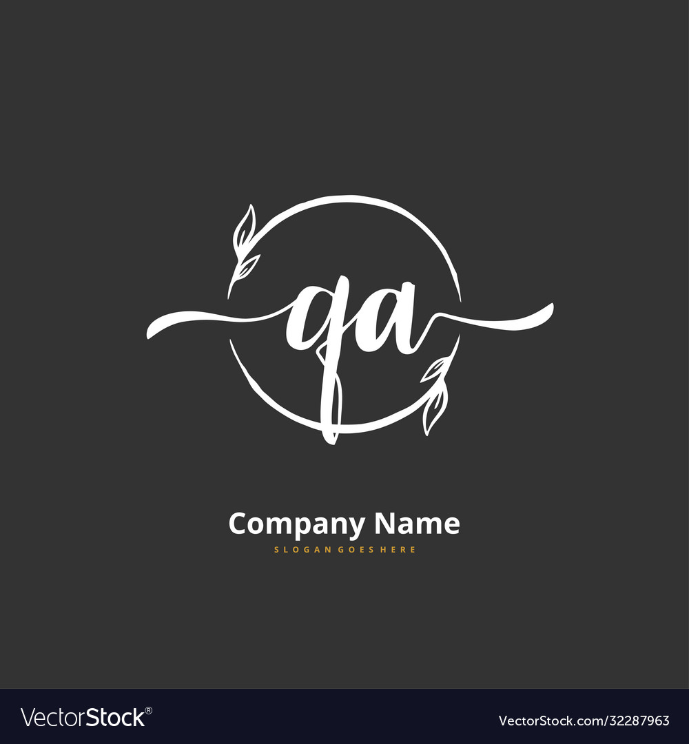 Q a qa initial handwriting and signature logo vector image Q a qa initial handwriting and signature logo