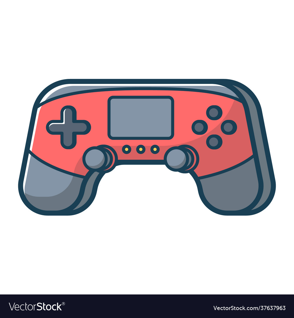Red game joystick vector image Red game joystick