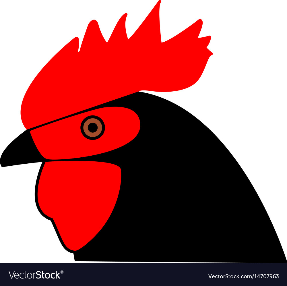 Rooster head the black color icon